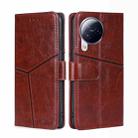 For Xiaomi Civi 3 5G Geometric Stitching Leather Phone Case(Dark Brown) - 1