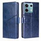 For Xiaomi Redmi Note 13 4G Geometric Stitching Leather Phone Case(Blue) - 1