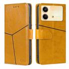 For Xiaomi Redmi Note 13R Pro 5G Geometric Stitching Leather Phone Case(Yellow) - 1