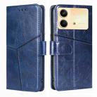 For Xiaomi Redmi Note 13R Pro 5G Geometric Stitching Leather Phone Case(Blue) - 1