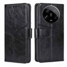 For Xiaomi 14 Ultra 5G Geometric Stitching Leather Phone Case(Black) - 1