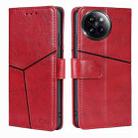 For Xiaomi Civi 4 Pro Geometric Stitching Leather Phone Case(Red) - 1