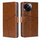 For Xiaomi Civi 4 Pro Geometric Stitching Leather Phone Case(Light Brown) - 1