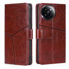 For Xiaomi Civi 4 Pro Geometric Stitching Leather Phone Case(Dark Brown) - 1