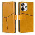 For Xiaomi Redmi Turbo 3 5G Geometric Stitching Leather Phone Case(Yellow) - 1