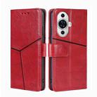 For Huawei nova 11 4G Geometric Stitching Leather Phone Case(Red) - 1