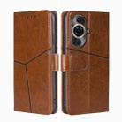 For Huawei nova 11 Pro 4G / 11 Ultra 4G Geometric Stitching Leather Phone Case(Light Brown) - 1