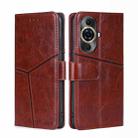 For Huawei nova 11 Pro 4G / 11 Ultra 4G Geometric Stitching Leather Phone Case(Dark Brown) - 1