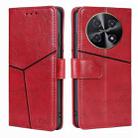 For Huawei nova 12i 4G Geometric Stitching Leather Phone Case(Red) - 1