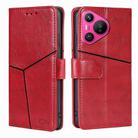 For Huawei Pura 70 5G Geometric Stitching Leather Phone Case(Red) - 1