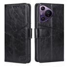 For Huawei Pura 70 Pro / 70 Pro+ 5G Geometric Stitching Leather Phone Case(Black) - 1