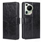 For Huawei Pura 70 Ultra 5G Geometric Stitching Leather Phone Case(Black) - 1