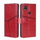For Kyocera Digno SX3-KYG02 Geometric Stitching Leather Phone Case(Red) - 1