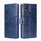 For Kyocera Digno SX3-KYG02 Geometric Stitching Leather Phone Case(Blue) - 1