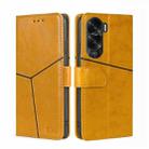 For Honor X50i 5G / 9 Lite Geometric Stitching Leather Phone Case(Yellow) - 1