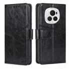 For Honor Magic6 Pro Geometric Stitching Leather Phone Case(Black) - 1