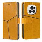 For Honor Magic6 Pro Geometric Stitching Leather Phone Case(Yellow) - 1