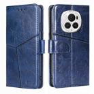 For Honor Magic6 Pro Geometric Stitching Leather Phone Case(Blue) - 1
