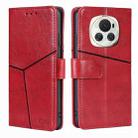 For Honor Magic6 Geometric Stitching Leather Phone Case(Red) - 1