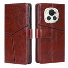 For Honor Magic6 Geometric Stitching Leather Phone Case(Dark Brown) - 1