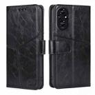 For Honor 200 5G Geometric Stitching Leather Phone Case(Black) - 1