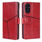 For Honor 200 5G Geometric Stitching Leather Phone Case(Red) - 1