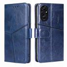 For Honor 200 5G Geometric Stitching Leather Phone Case(Blue) - 1