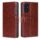 For Honor 200 5G Geometric Stitching Leather Phone Case(Dark Brown) - 1