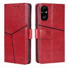 For Honor 200 Pro 5G Geometric Stitching Leather Phone Case(Red) - 1