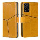 For Honor 200 Lite 5G Global Geometric Stitching Leather Phone Case(Yellow) - 1