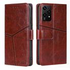 For Honor 200 Lite 5G Global Geometric Stitching Leather Phone Case(Dark Brown) - 1