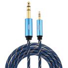 EMK 3.5mm Jack Male to 6.35mm Jack Male Gold Plated Connector Nylon Braid AUX Cable for Computer / X-BOX / PS3 / CD / DVD, Cable Length:2m(Dark Blue) - 1