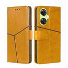 For OnePlus Nord CE 3 Lite 5G Geometric Stitching Leather Phone Case(Yellow) - 1