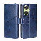 For OnePlus Nord CE 3 Lite 5G Geometric Stitching Leather Phone Case(Blue) - 1