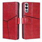 For OnePlus Ace 3V 5G Geometric Stitching Leather Phone Case(Red) - 1