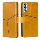 For OnePlus Ace 3V 5G Geometric Stitching Leather Phone Case(Yellow) - 1