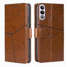 For OnePlus Ace 3V 5G Geometric Stitching Leather Phone Case(Light Brown) - 1