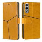 For OnePlus Nord CE4 Geometric Stitching Leather Phone Case(Yellow) - 1