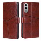 For OnePlus Nord CE4 Geometric Stitching Leather Phone Case(Dark Brown) - 1