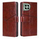 For OnePlus Ace 3 Pro 5G Geometric Stitching Leather Phone Case(Dark Brown) - 1