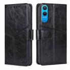 For OnePlus Nord CE 4 Lite 5G Geometric Stitching Leather Phone Case(Black) - 1