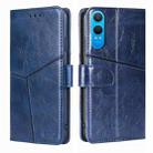 For OnePlus Nord CE 4 Lite 5G Geometric Stitching Leather Phone Case(Blue) - 1