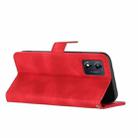 For Motorola Moto E13 Line Pattern Skin Feel Leather Phone Case(Red) - 3