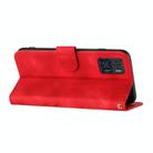 For Motorola Moto E22 Line Pattern Skin Feel Leather Phone Case(Red) - 3