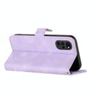 For Motorola Moto G22 Line Pattern Skin Feel Leather Phone Case(Light Purple) - 3