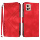 For Motorola Moto G32 Line Pattern Skin Feel Leather Phone Case(Red) - 1