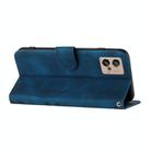For Motorola Moto G32 Line Pattern Skin Feel Leather Phone Case(Royal Blue) - 3