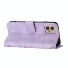 For Motorola Moto G32 Line Pattern Skin Feel Leather Phone Case(Light Purple) - 3