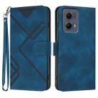 For Motorola Edge 5G 2024 Line Pattern Skin Feel Leather Phone Case(Royal Blue) - 1