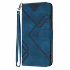 For Motorola Edge 5G 2024 Line Pattern Skin Feel Leather Phone Case(Royal Blue) - 2